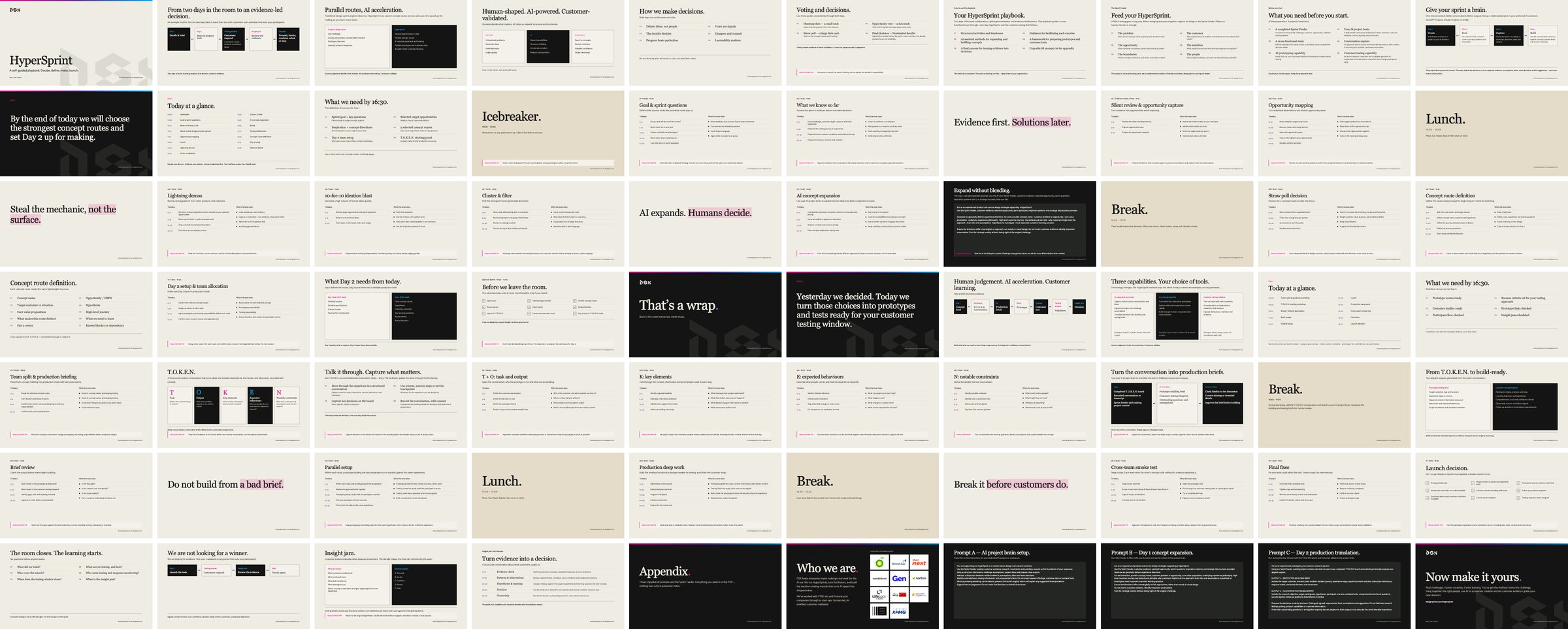 Every slide in the HyperSprint deck, laid out in a grid